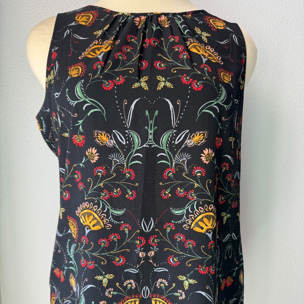 CAbi Legend Blouse #3621 Black Multicolor Paisley Sleeveless-XL